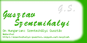 gusztav szentmihalyi business card