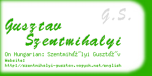 gusztav szentmihalyi business card